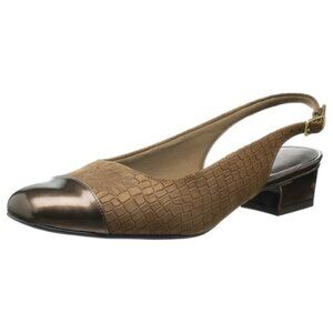 Trotters Women's DEA Ballet Flat Slingback Shoes Size (7 SLIM) BRONZE